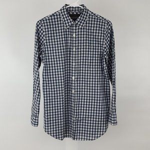Banana Republic Soft Wash Lightweight Button-Up Shirt Women's XS Check Blue